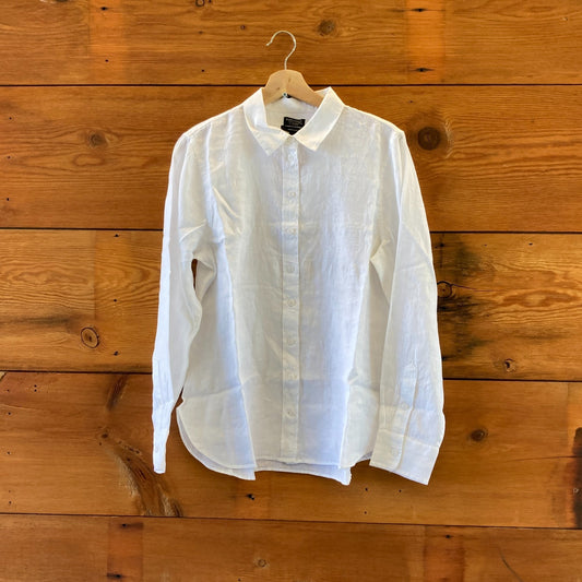 12 - J. Crew White NEW Wren Slim Irish Linen NEW Long Sleeve Shirt 0416JW