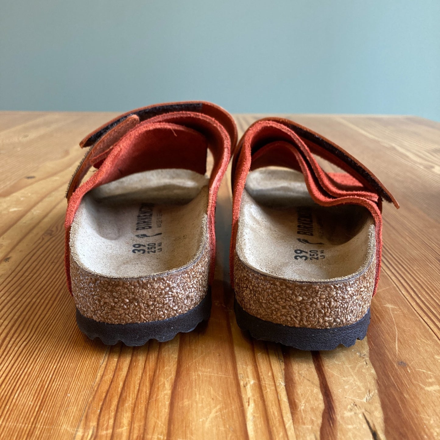 Birkenstock Rust Brown Kyoto Slides Sandals Shoes - Sz 8 Narrow - w/Box - 0425SV