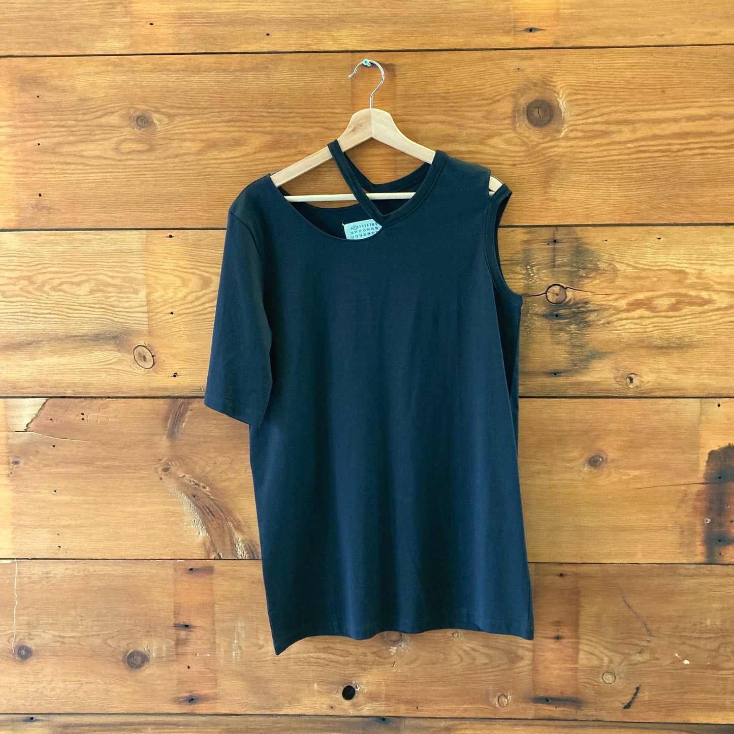 Maison Martin Margiela Black Asymmetric One Shoulder Long Shirt - Sz 1 / S - 042