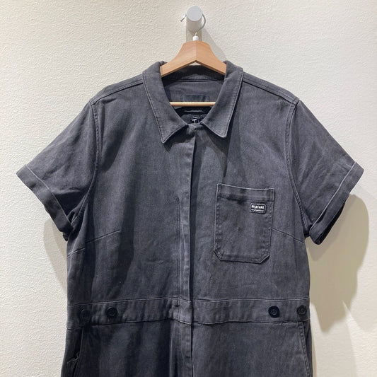 Wildfang Black Denim Short Sleeve Essential Coverall Jumpsuit - Size 1X - 0530JF