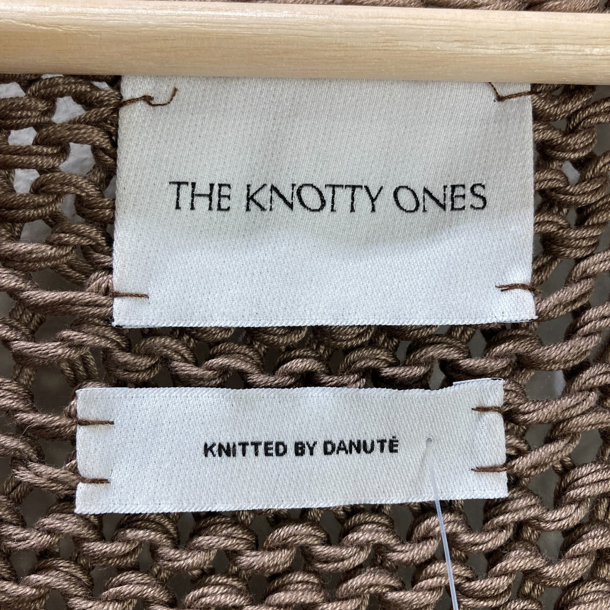 The Knotty Ones Brown Open Front Cotton Knit Cardigan Sweater - Size XS - 0606RO