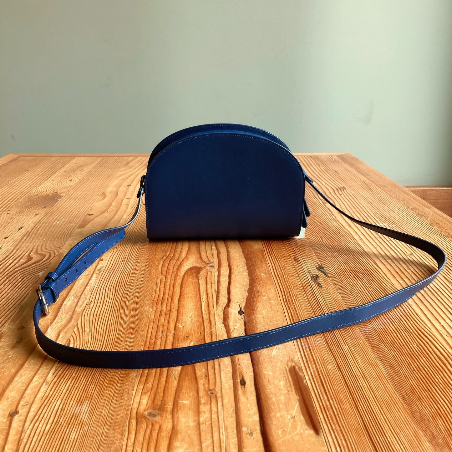 Quince Cobalt Blue Crossbody Dome Leather Bag - 0730RH