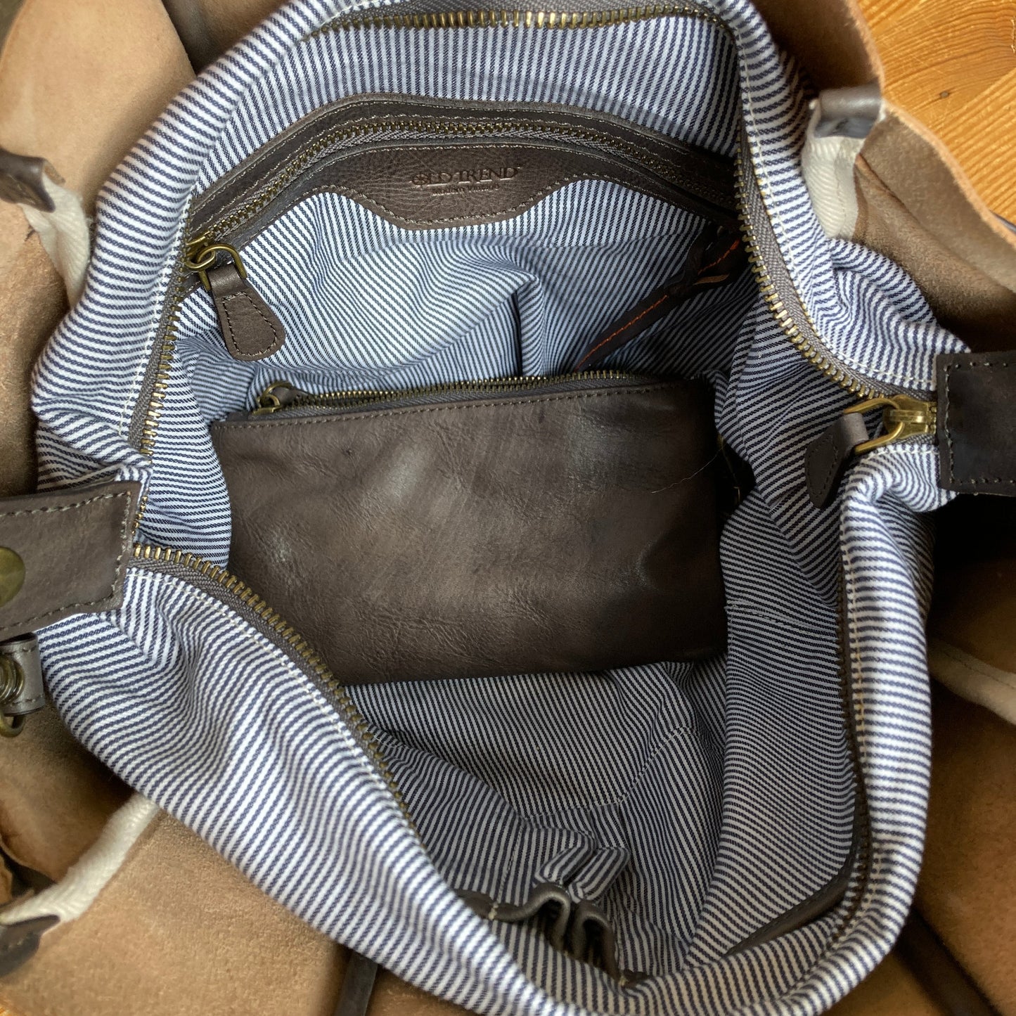 Old Trend $286 Gray Leather Sprout Land Removable Liner Purse - NEW - 1002MG