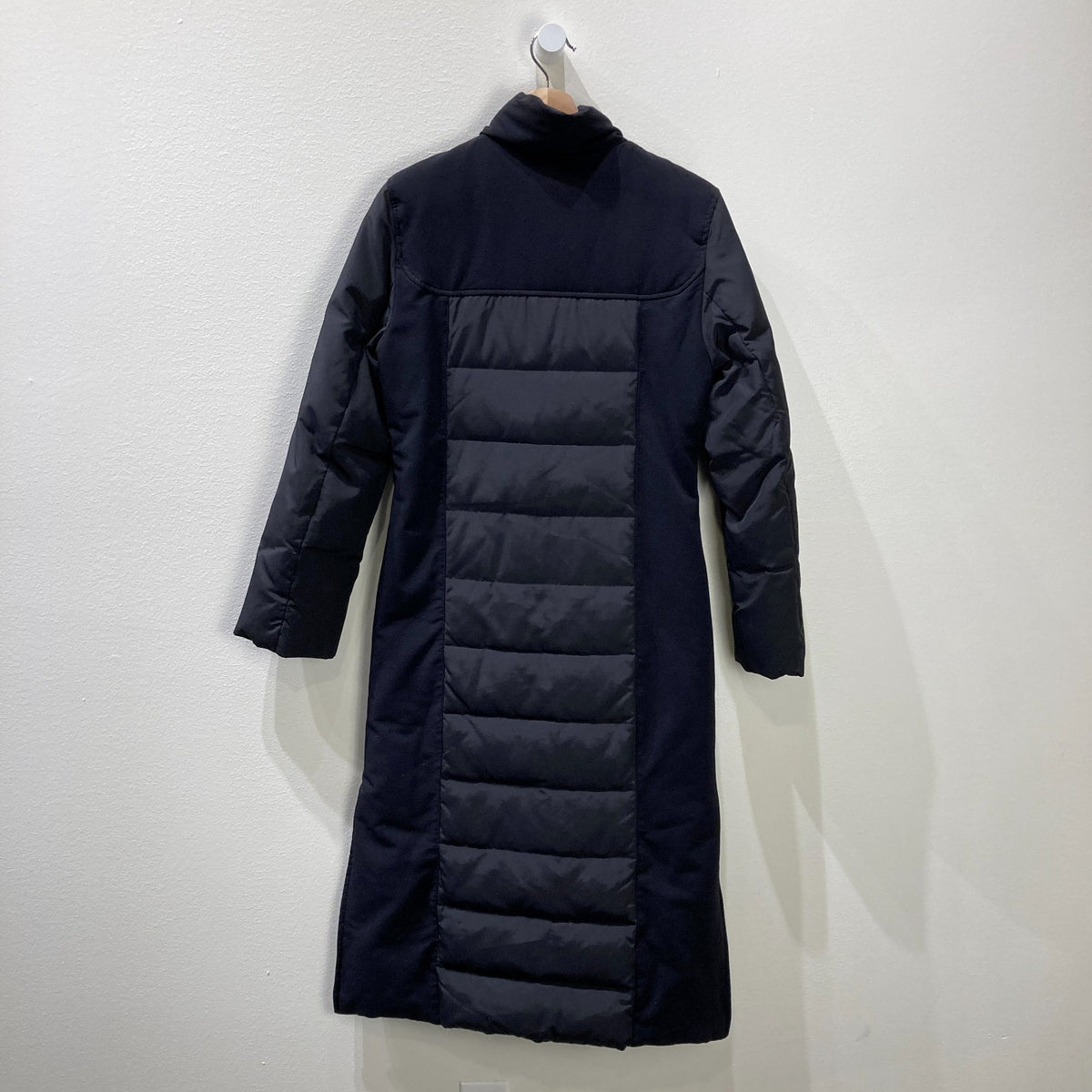 Via Spiga Black Long Zip Up & Side Zip Down Fill Puffer Coat - Size XS - 0209SB
