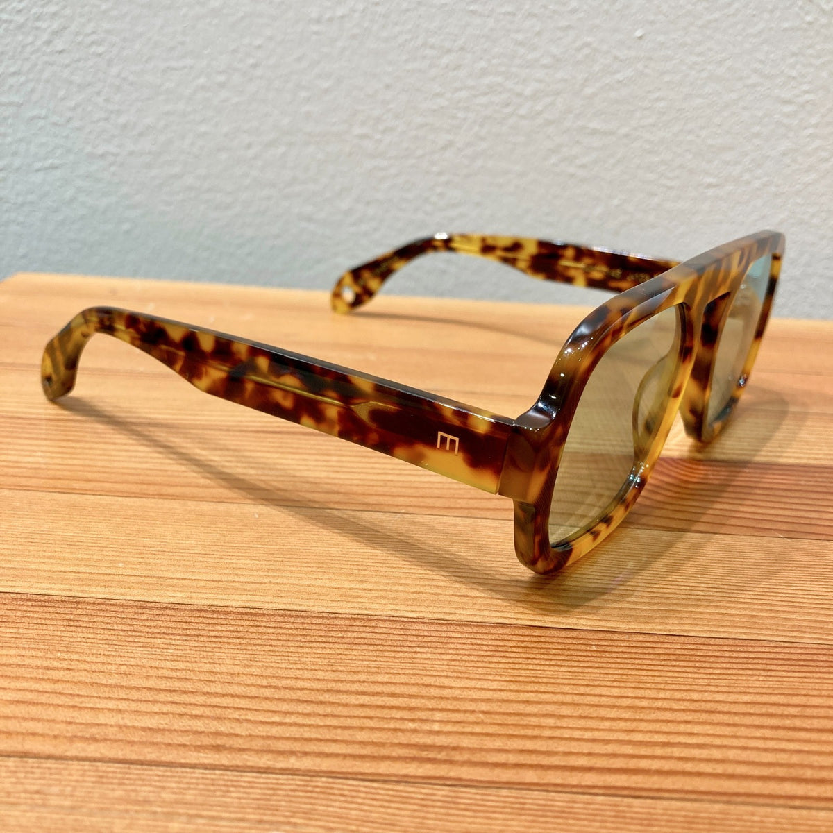 Elisa Johnson Brown Tortoise Blue Lens Jane Sunglasses w/ Case - 0312IG