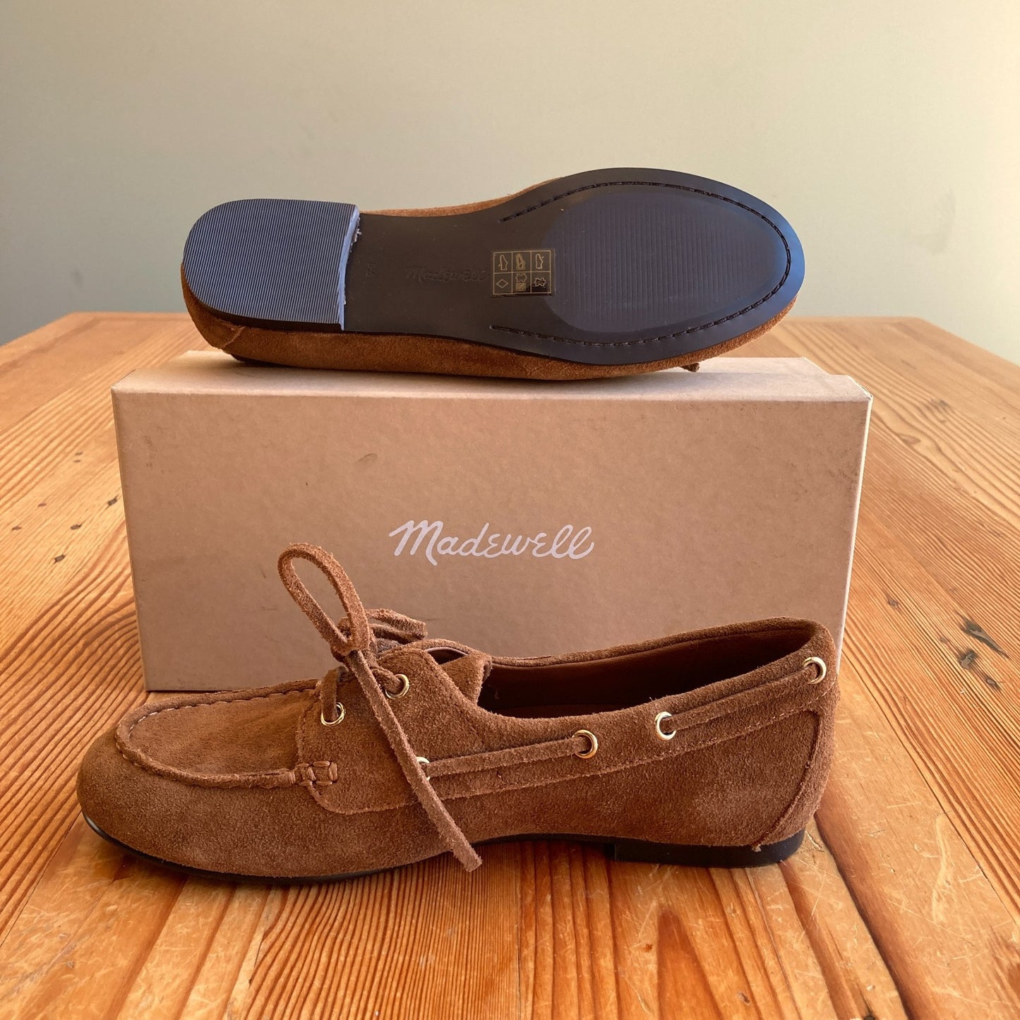 Madewell Brown Suede Jamie Boat Shoe NEW w/ Box - Size 6.5 - 0105MR