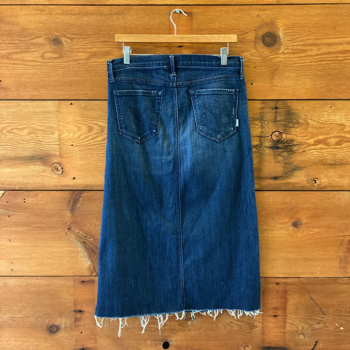Mother Denim Straight A Broken Flowers Dark Wash Midi Skirt - Size M - 1201MS