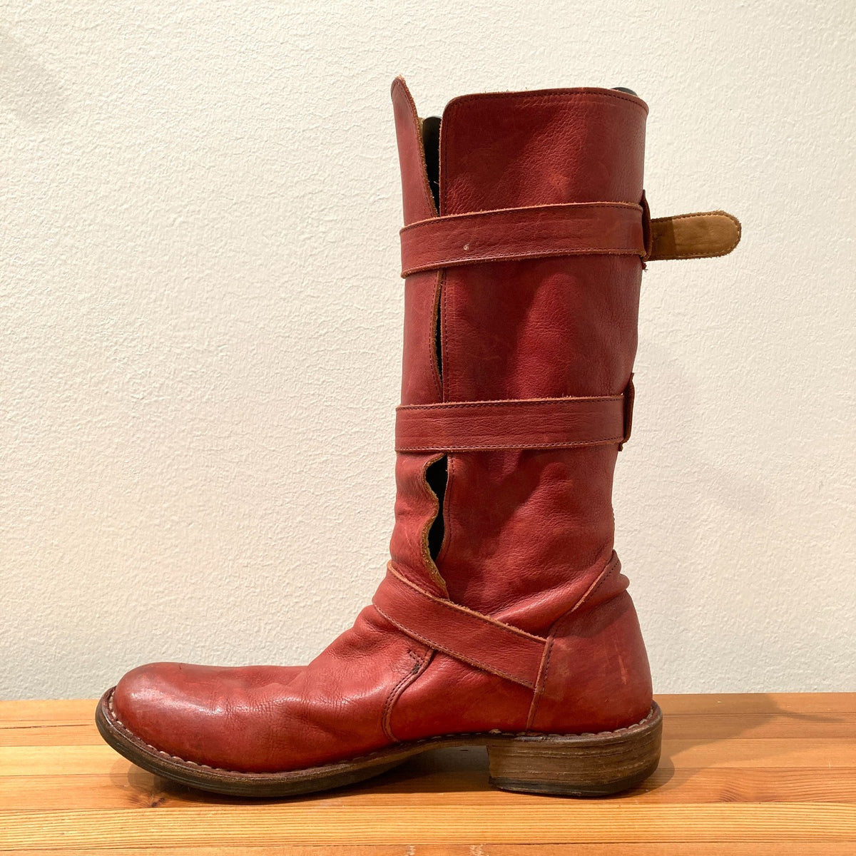 Fiorentini & Baker Red Leather 3 Buckle Eternity Boots - Size 41 / 11 - 0916KL