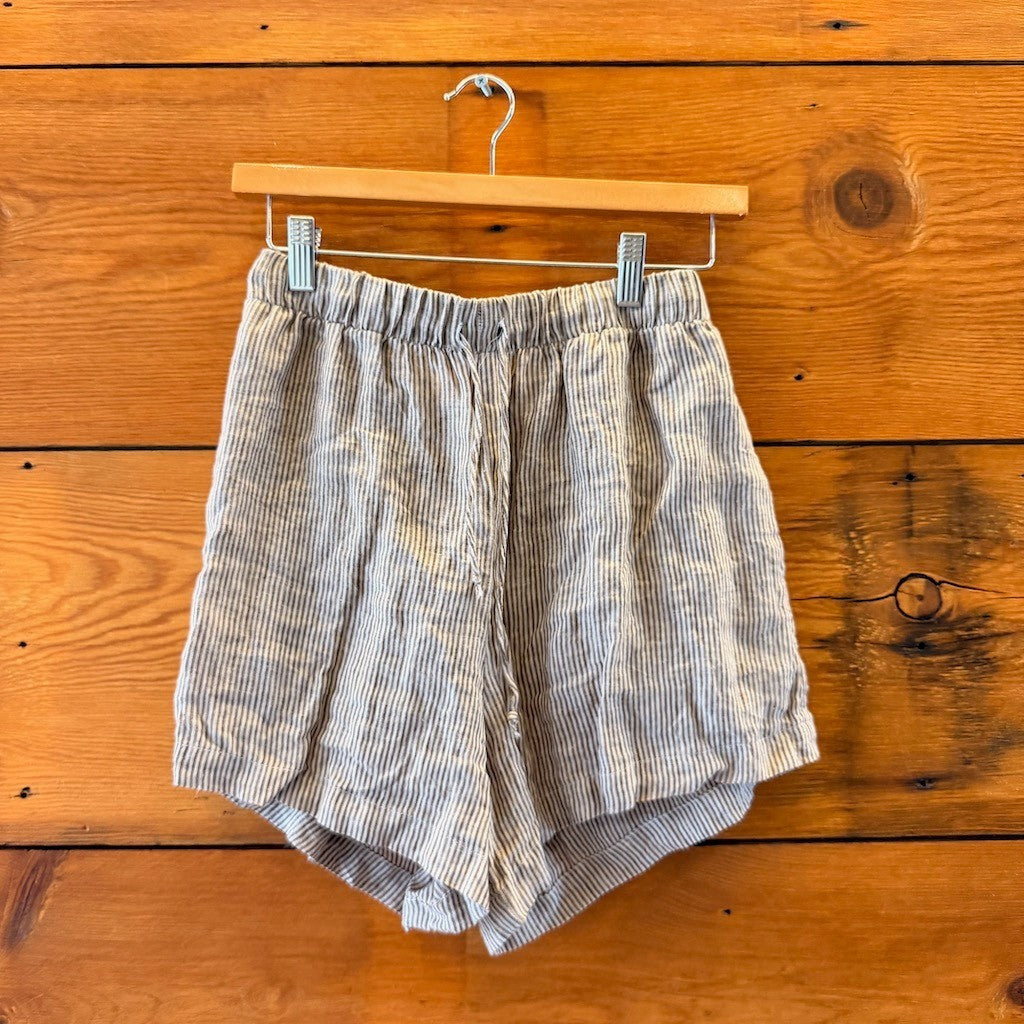 Jem! Los Angeles Striped Drawstring Waist Linen Shorts - Size S - 0312IG
