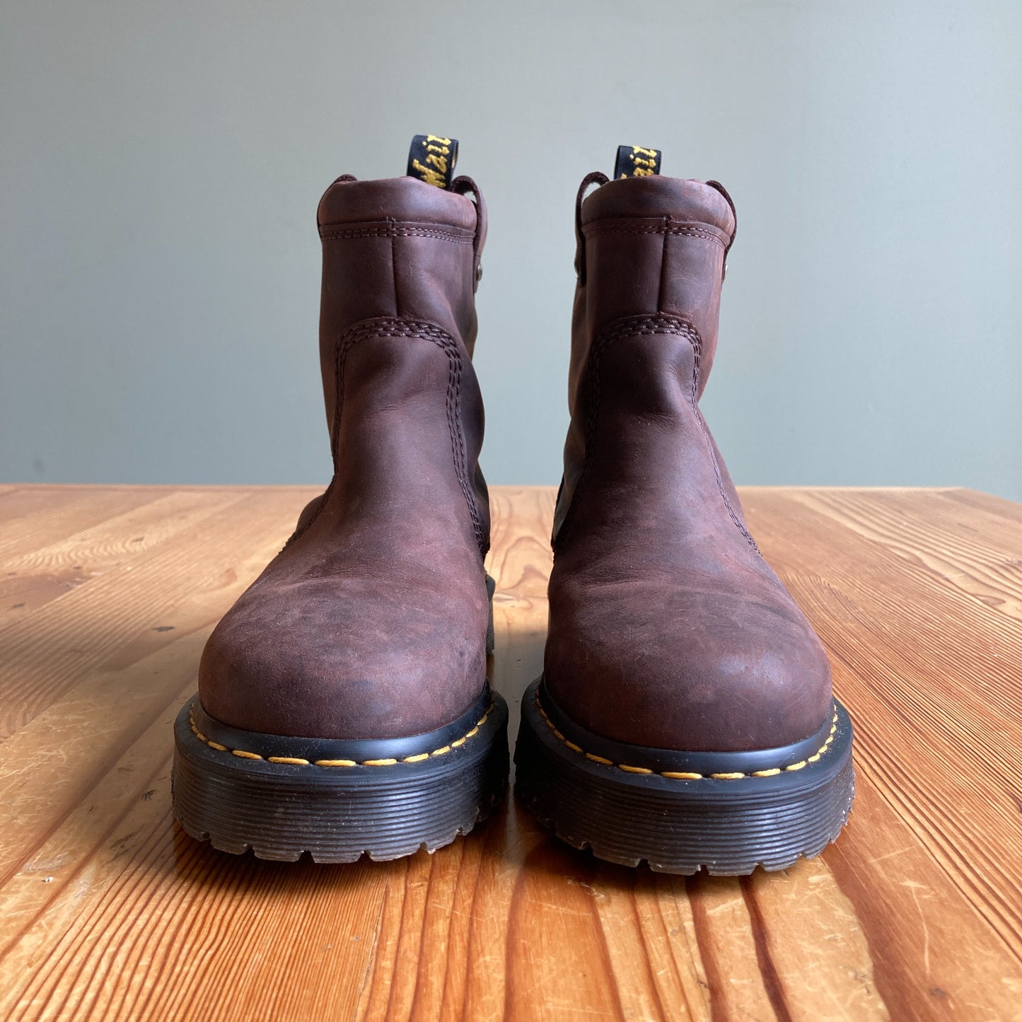 Dr. Martens Dark Brown Leather Anistone Lo Biker Boots w/ Box - Size 8 - 0425SV