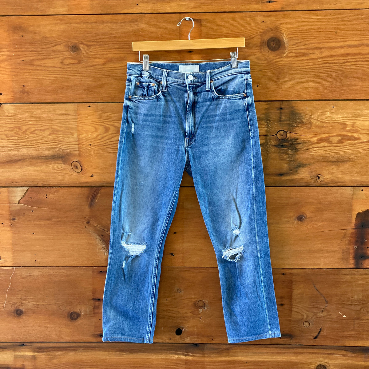 Mother Superior Light Wash Destroyed High Waisted Rider Jeans - Size 30 - 0408ME