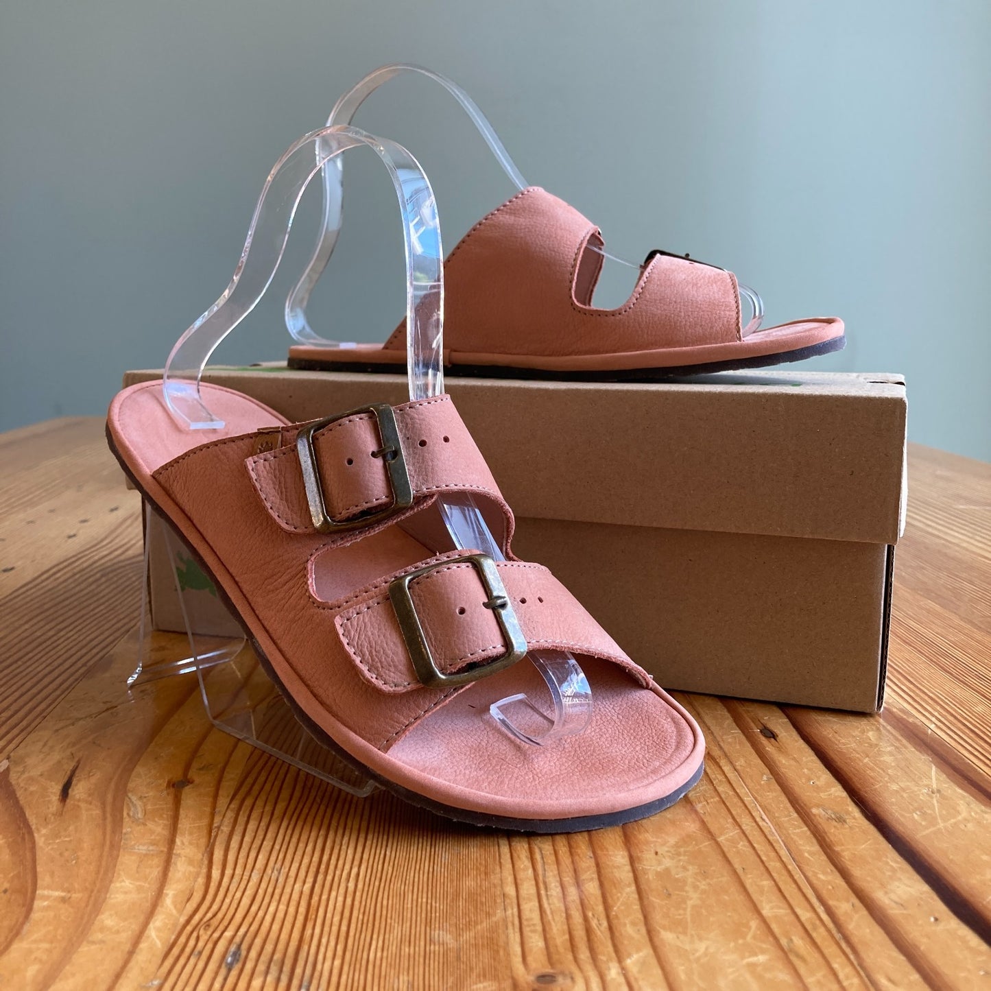 El Naturalista Salmon Pink Leather Bare Sandals NEW w/ Box - Size 37 - 0627LH