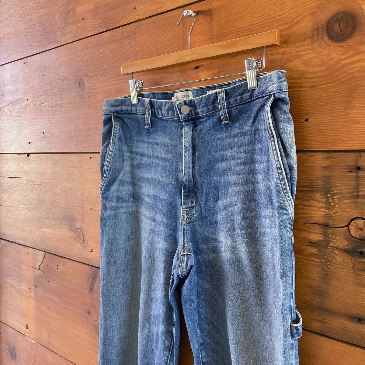 Nili Lotan Medium Wash Carpenter Barrel Leg Utility Jeans - Size 30 - 1217RM