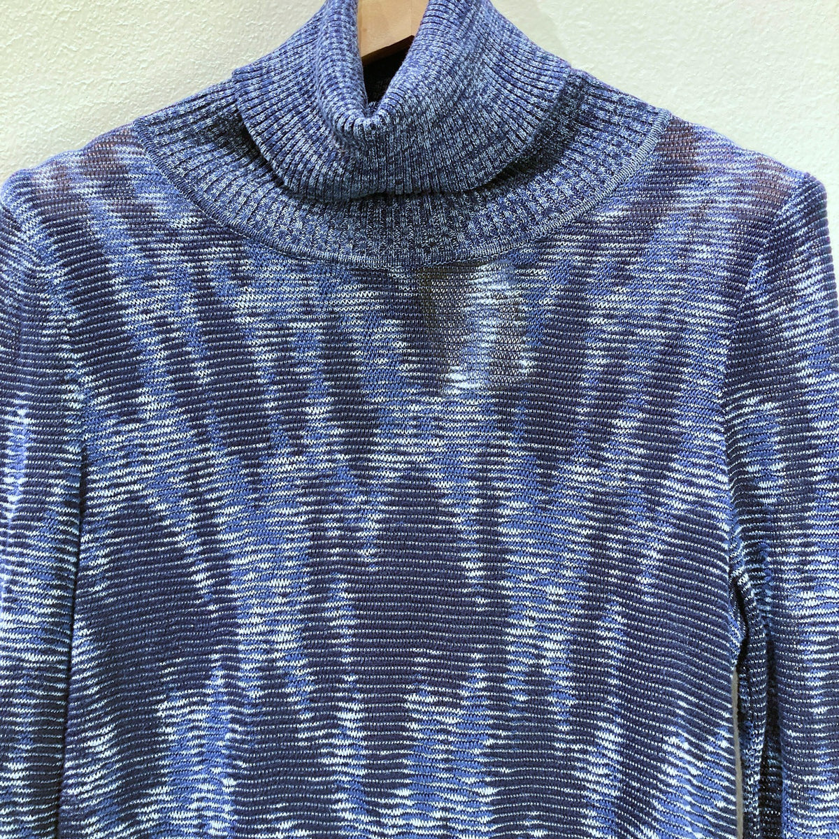 A Detacher Indigo Knit Turtleneck Long Sleeve Midi Length Dress - Sz S - 0313AH