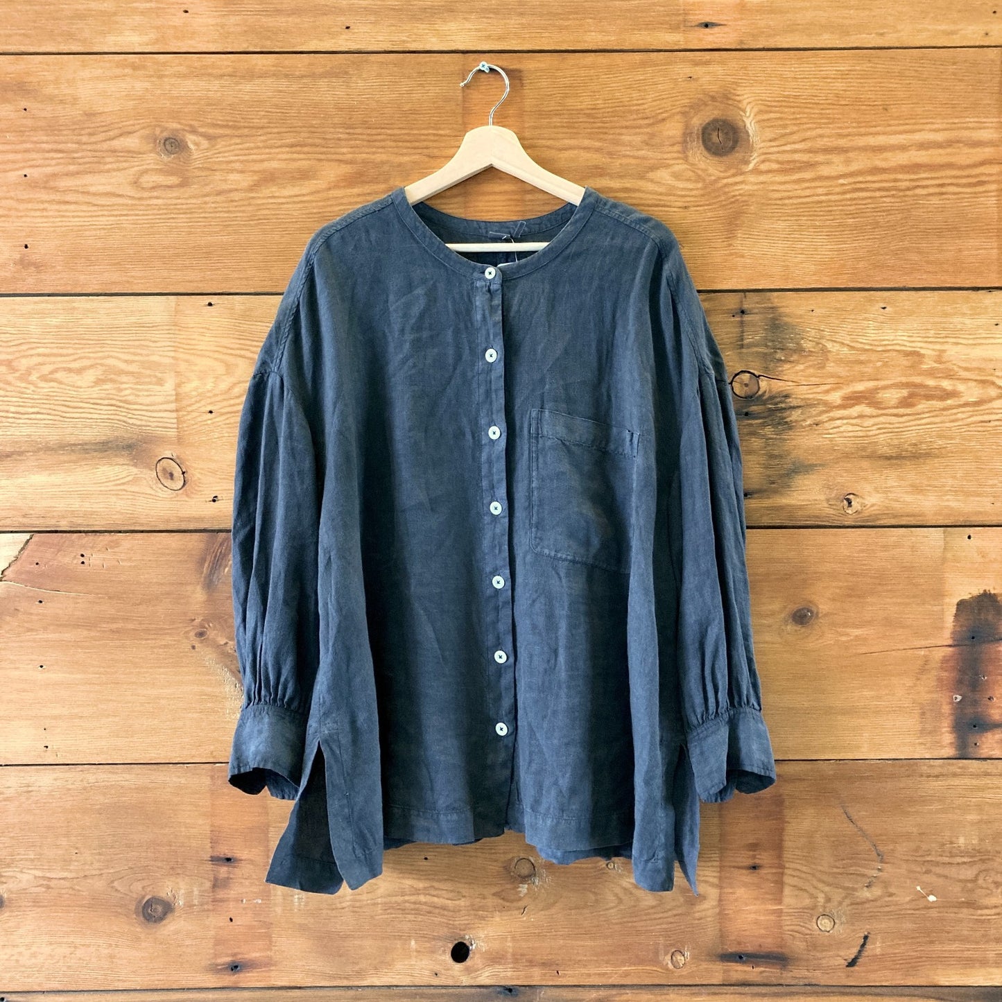 Toast TOA.ST Dark Gray Linen Button Up Oversized Shirt Top - L - 1124TA