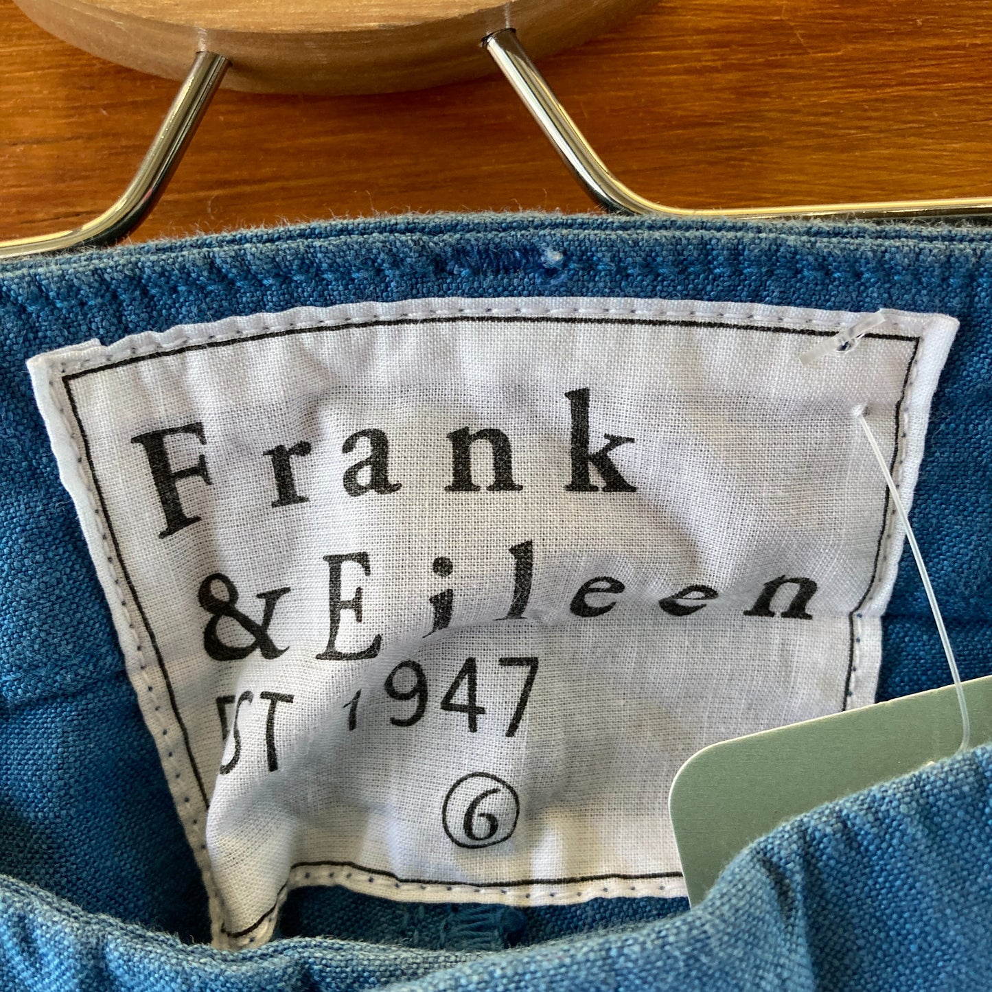 Frank & Eileen Bright Blue Kinsale Cotton Flax Fray Hem Pants - Size 6 - 0721DK