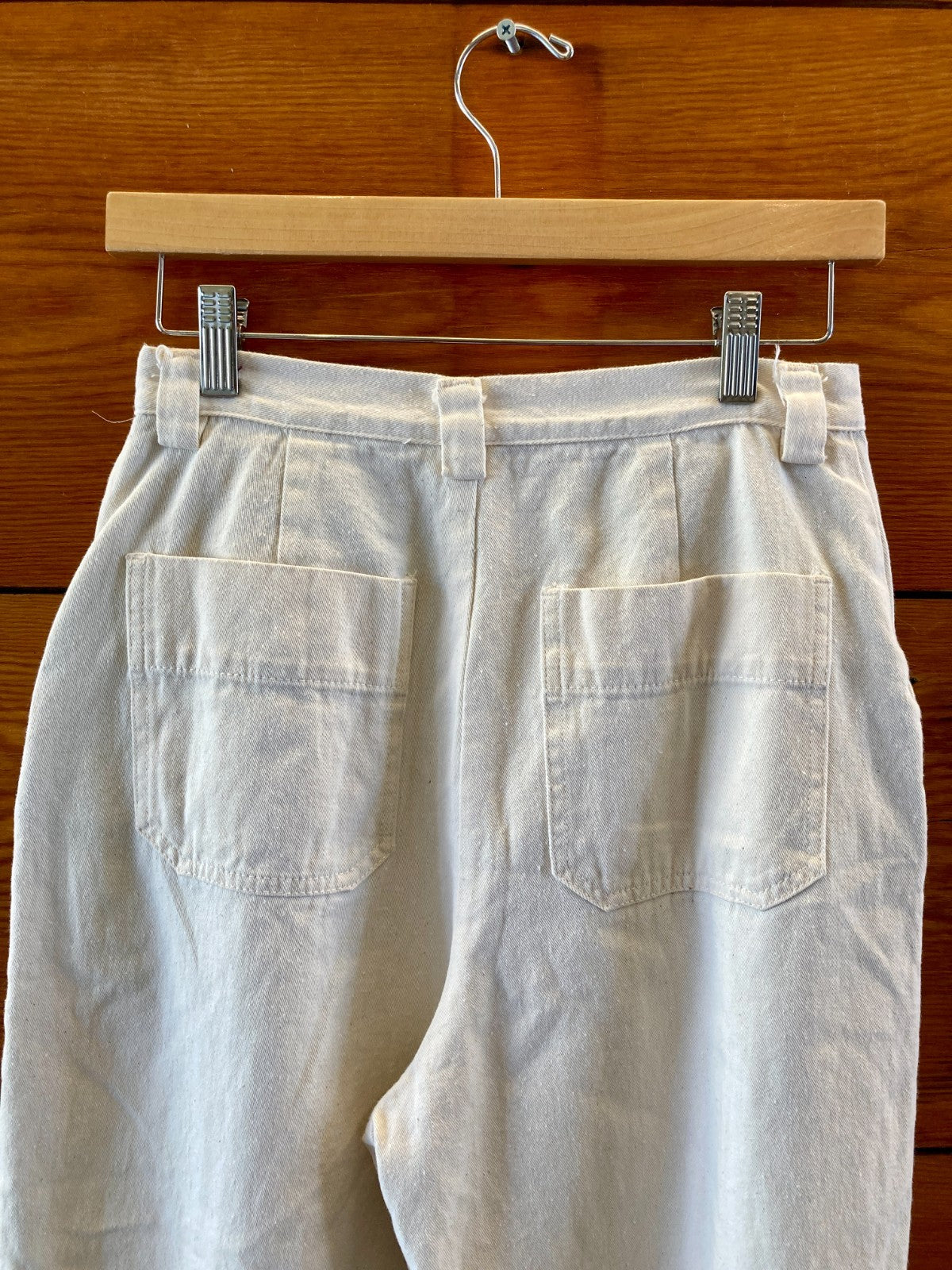 Nin Studio Ivory Cotton High Waist Pleated Cropped Pants - Size M - 0612SM