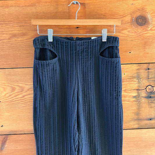 36 / S - Paloma Wool Navy Blue Unique Pocket High Waisted Slim Pants 0509GF