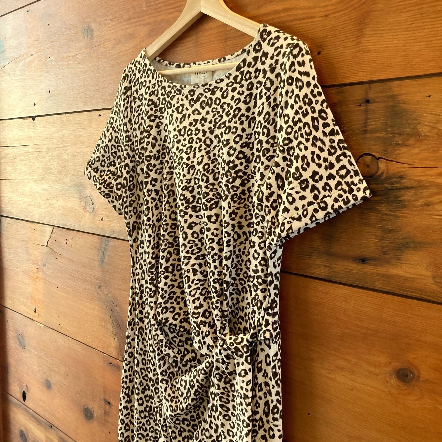 Sezane $160 Leopard Patterned Pippa Midi Dress - Size XL - NEW - 0206BS