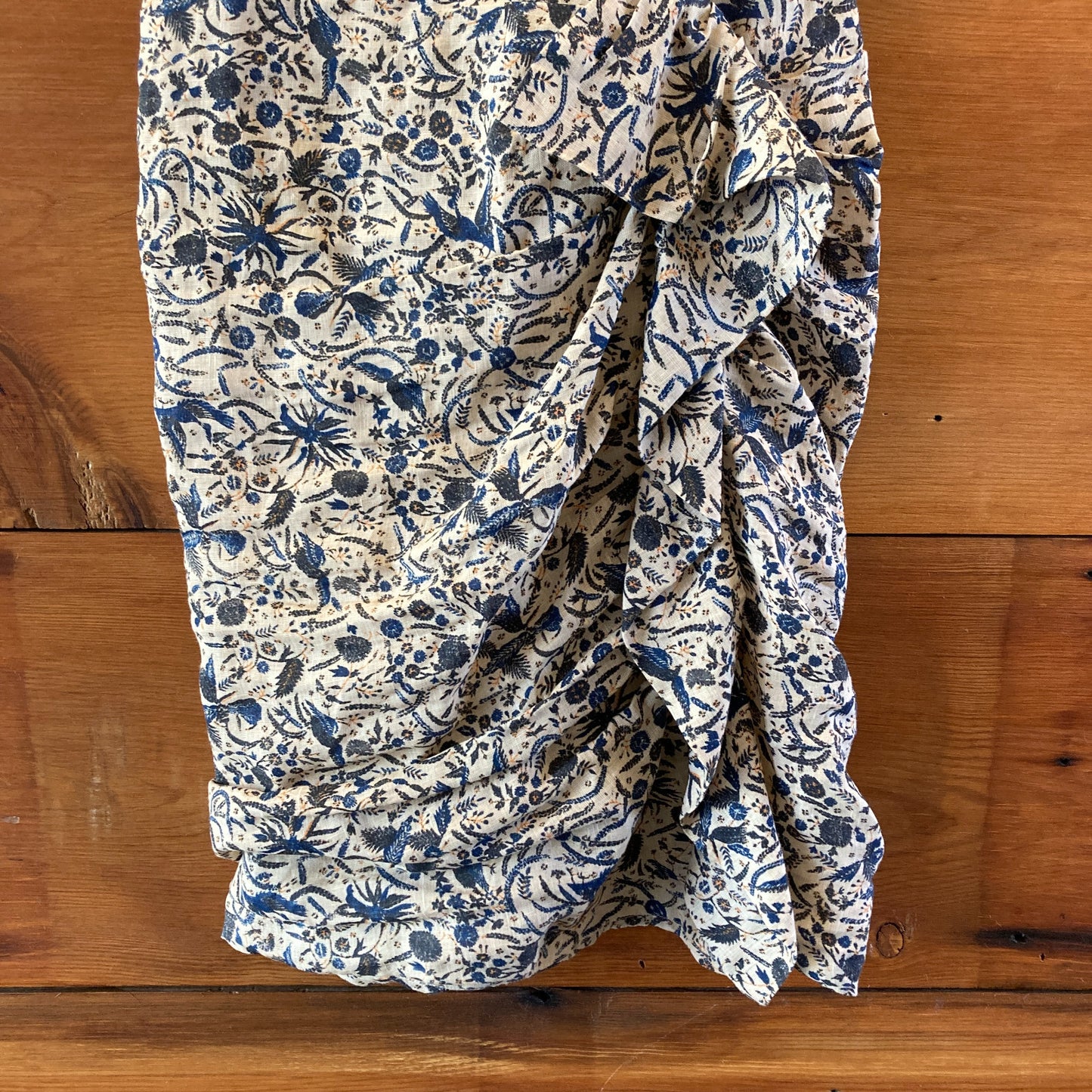 Isabel Marant Patterned Linen Sleeveless Ruched Dress - Size 36 / S - 0224TP