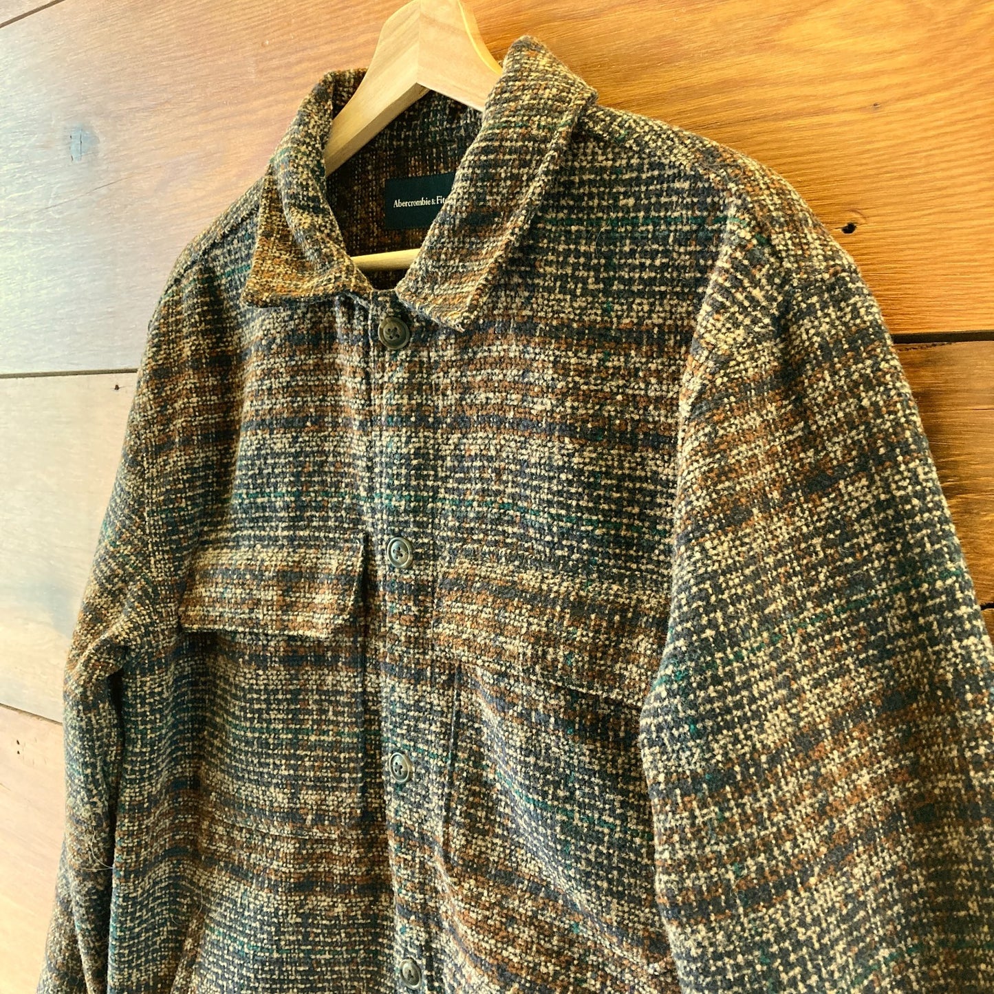 Abercrombie & Fitch Brown Bouncle Button Front Shirt Jacket - Size S - 0312IG