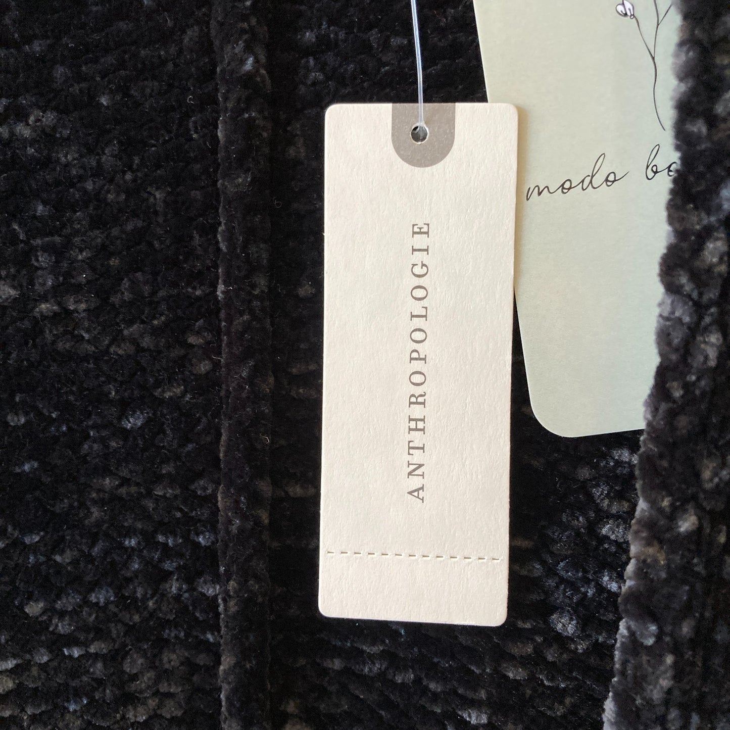 Moth Anthropologie Black Lily Chenille Oversized Cardigan Sweater - XS - 0723LH
