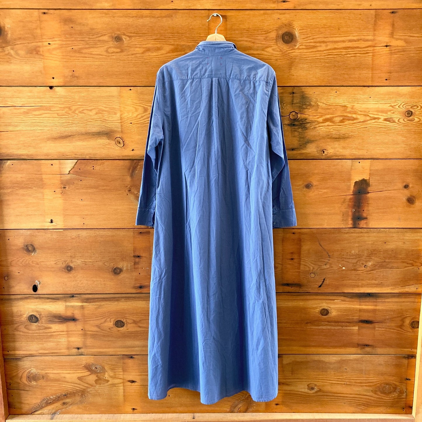 Xirena Blue Long Sleeve Loose Fit Cotton Maxi Boden Dress - Size M - 4427SC