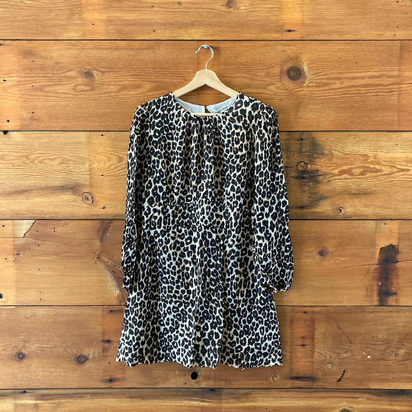 Reformation Leopard Printed Laken Long Sleeve Dress - Size 12 - NEW - 1125EA