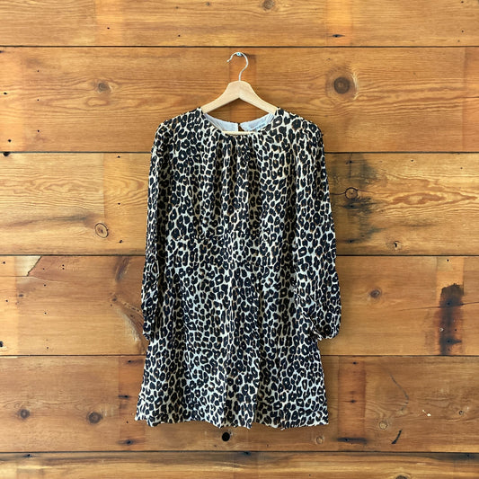 Reformation Leopard Printed Laken Long Sleeve Dress - Size 12 - NEW - 1125EA