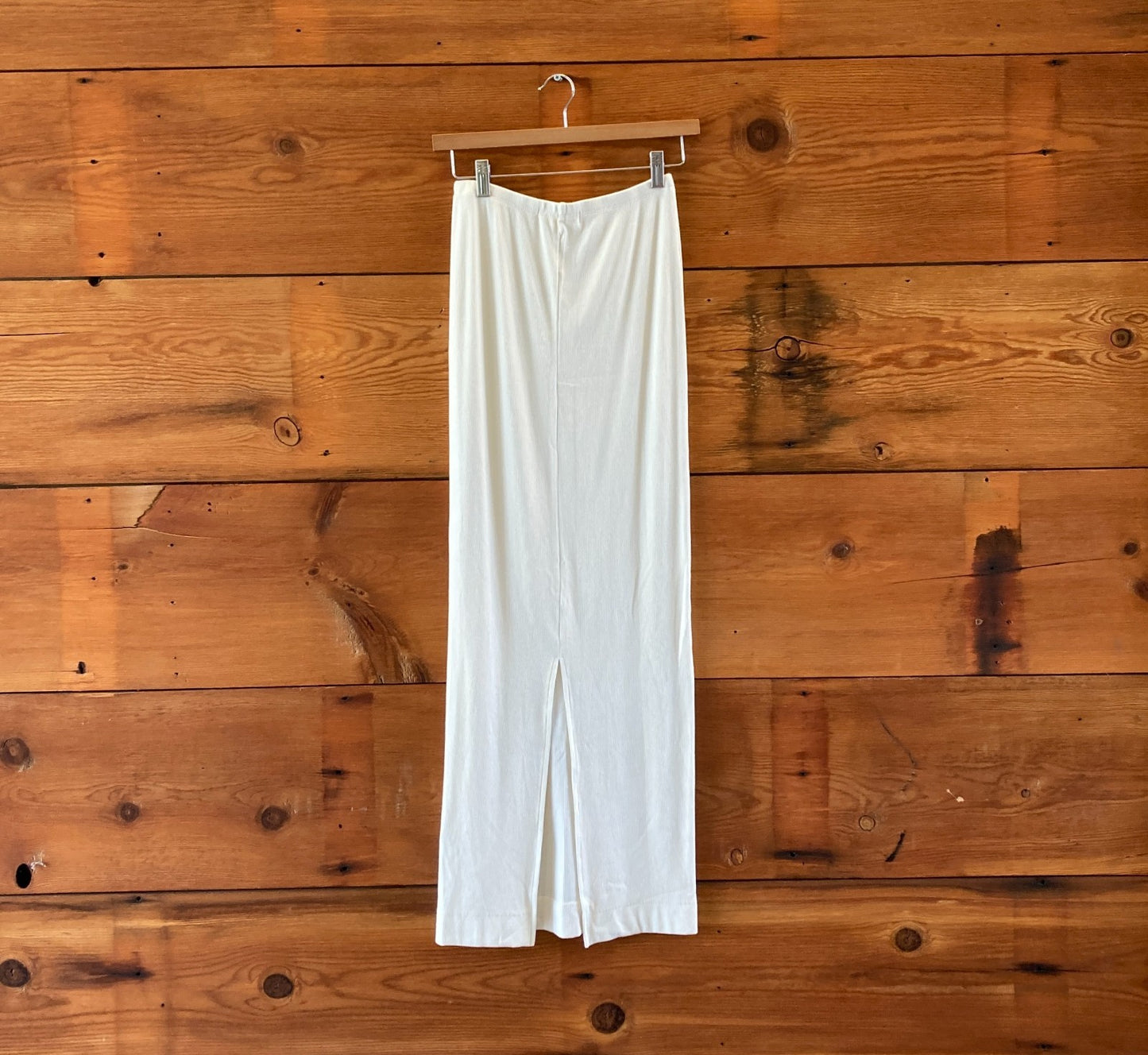 Eterne White Butter Ribbed Stretch Fit NEW Emma Maxi Skirt - Size S - 0426CR