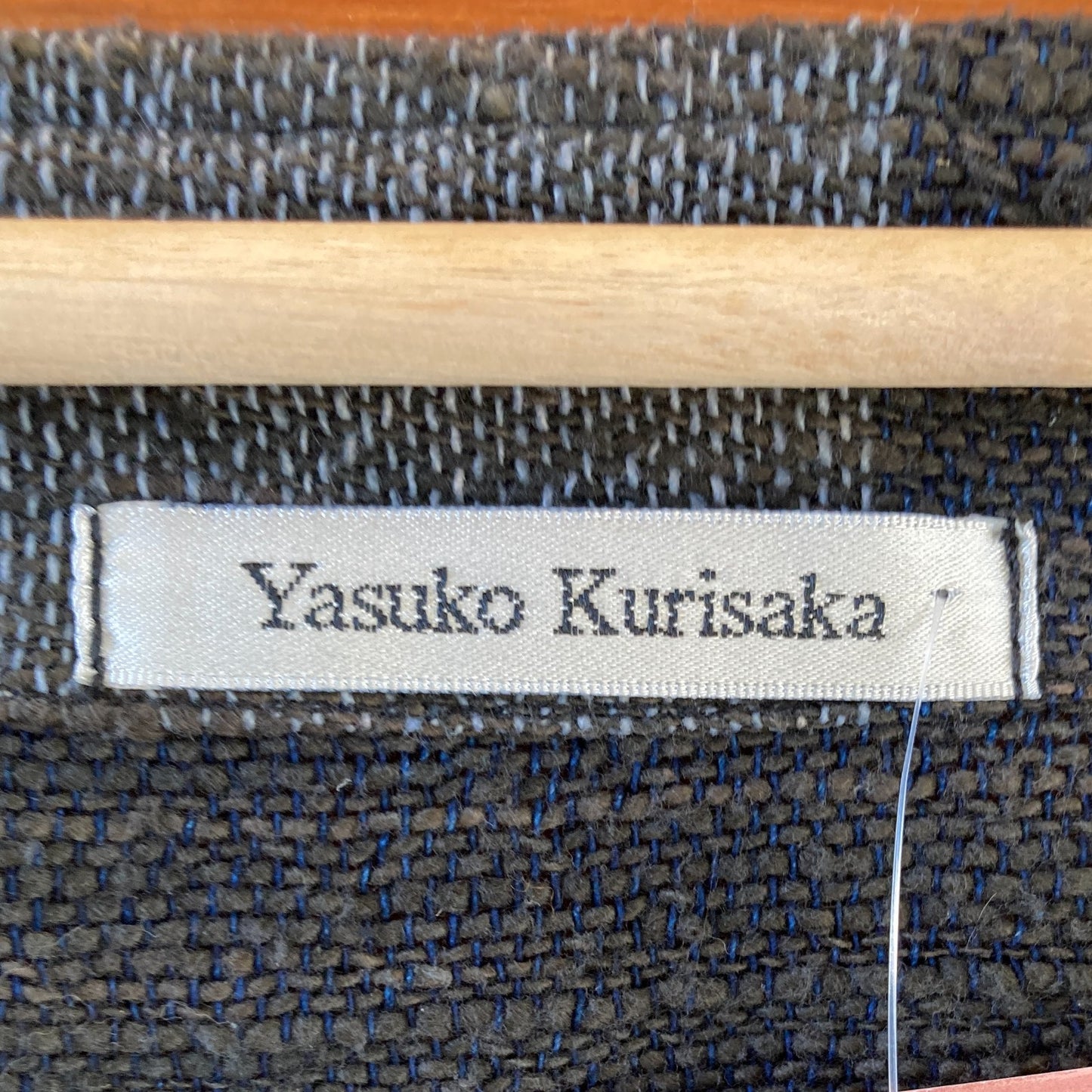 OS - Yasuko Kurisaka Gray Black Handwoven Boxy Fit Lagenlook Shirt Jacket 1231SV