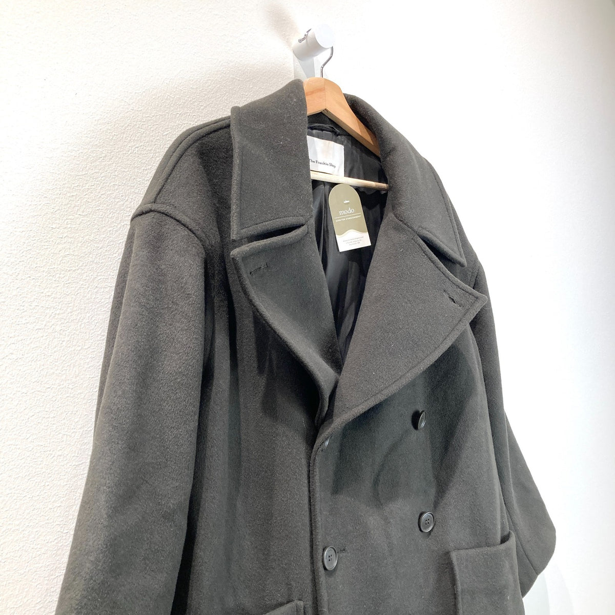 The Frankie Shop Dark Olive Wool Oversized Coat Jacket - Size XS/S MENS - 1012HA