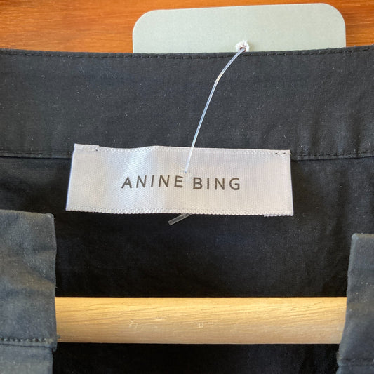 Anine Bing Black Poplin Cotton Flare Fit Tiered Addison Dress - Size M - 1105HT