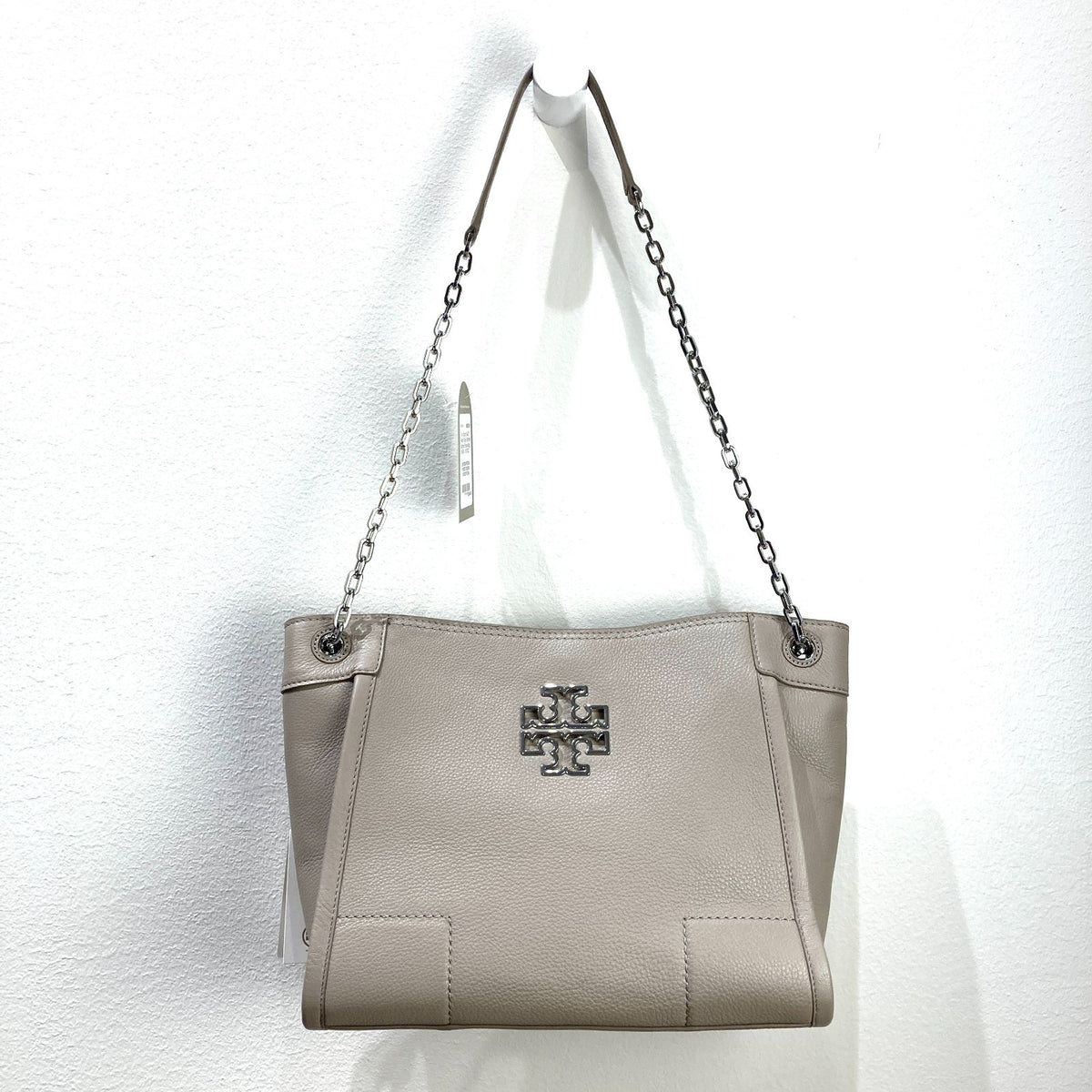 Tory Burch $475 French Gray Britten Satchel Purse Bag NEW - 1017SC