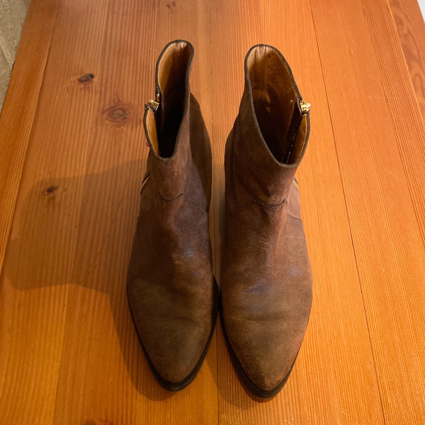 10 - Ralph Lauren Brown Leather Almond Toe Purple Label Ankle Boots 0918SR