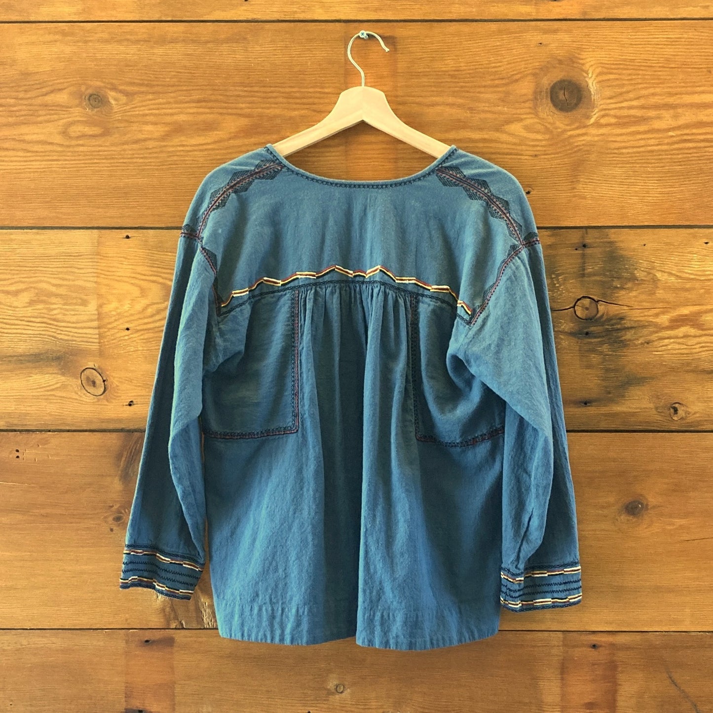 Isabel Marant Etoile Blue Embroidered Boho Peasant Blouse - Size 38 / M - 1002SU