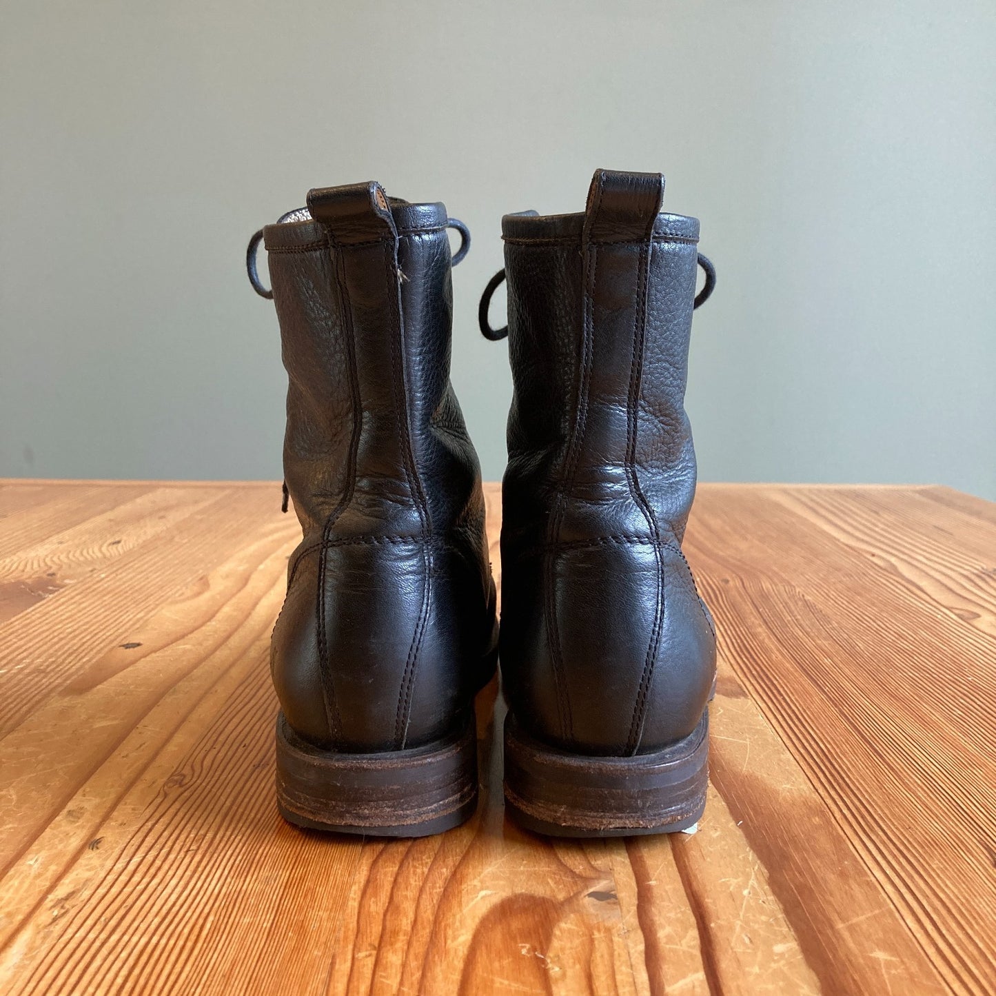 Frye Black Leather Veronica Flex Womens Combat Boots - Size 9 - 0107KA