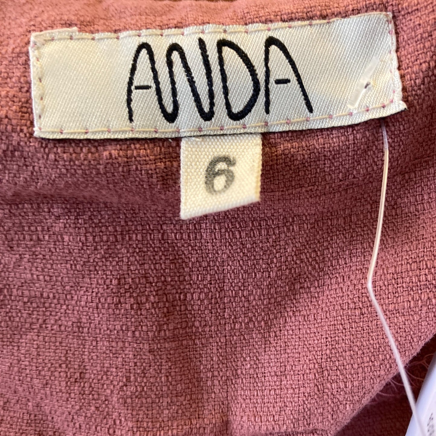 6 - Anda Mauve Linen Blend Split Hem Wide Leg Trouser Pants 0312IG