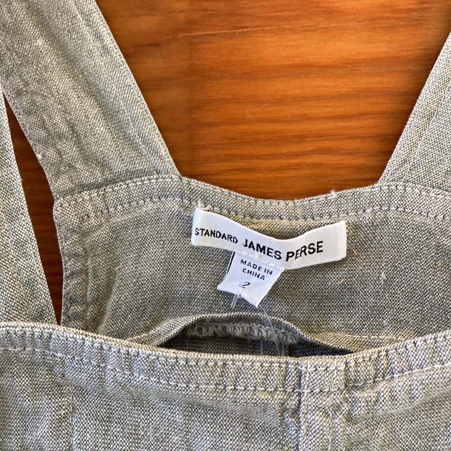 2 / M - James Perse Light Gray Cotton Linen Blend Overalls Jumpsuit 0609CM