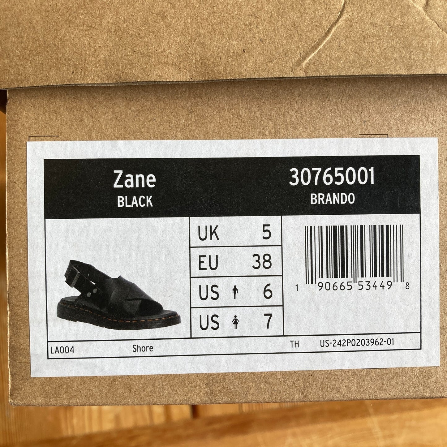 Dr. Martens Black Leather Zane Slingback Sandals w/ Box - Size 7  - 0425SV