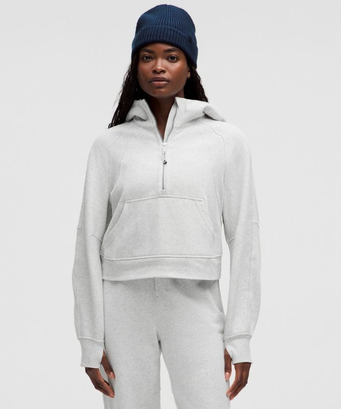 XS / S - Lululemon Gray Oversized Hooded Half Zip Scuba Hoodie Sweatshirt 0123MP