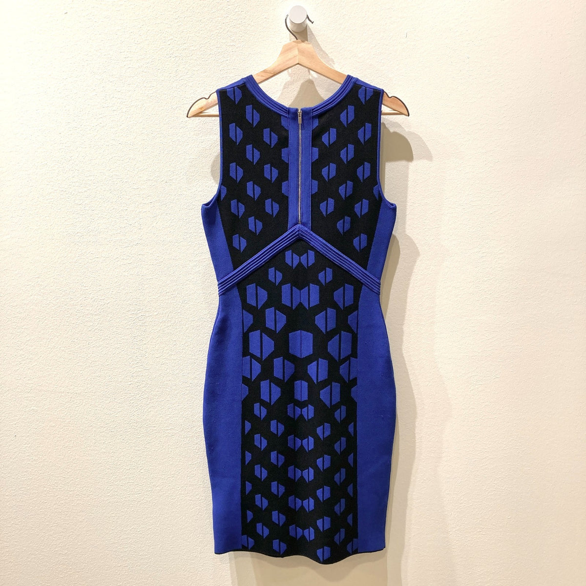 Diane von Furstenberg $365 Blue Franca Stretch Knit Dress - Sz S - NEW - 0428KS