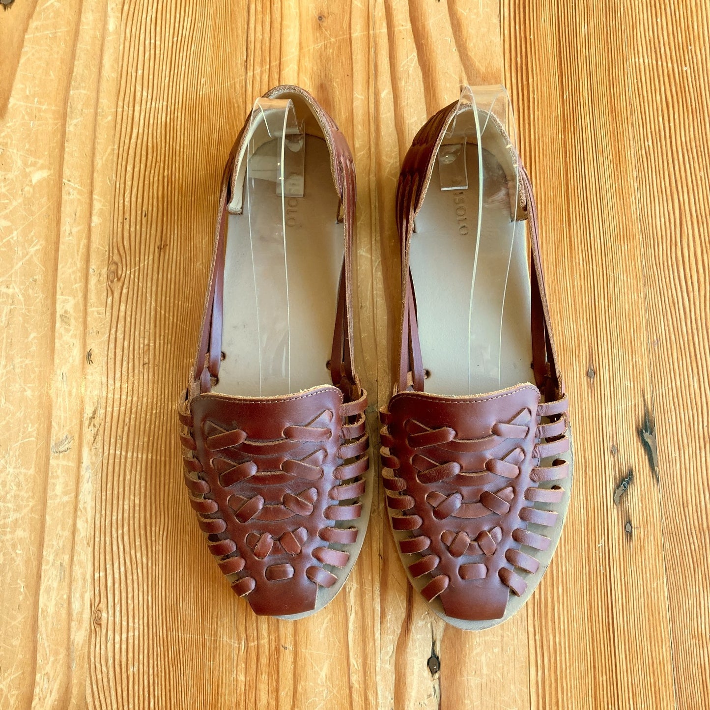 Nisolo Brown Woven Leather Huarache Sandals Shoes - Size 9 - 0509SS