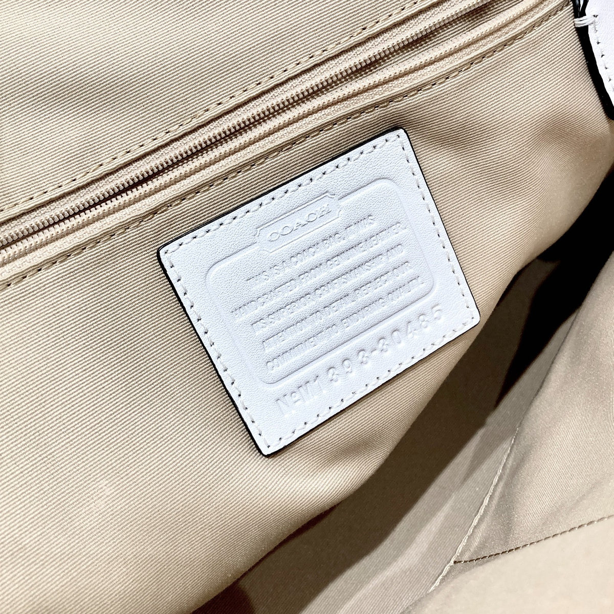 Coach Ivory White & Gray Leather Bleeker Crossbody Satchel Purse - 0103JM