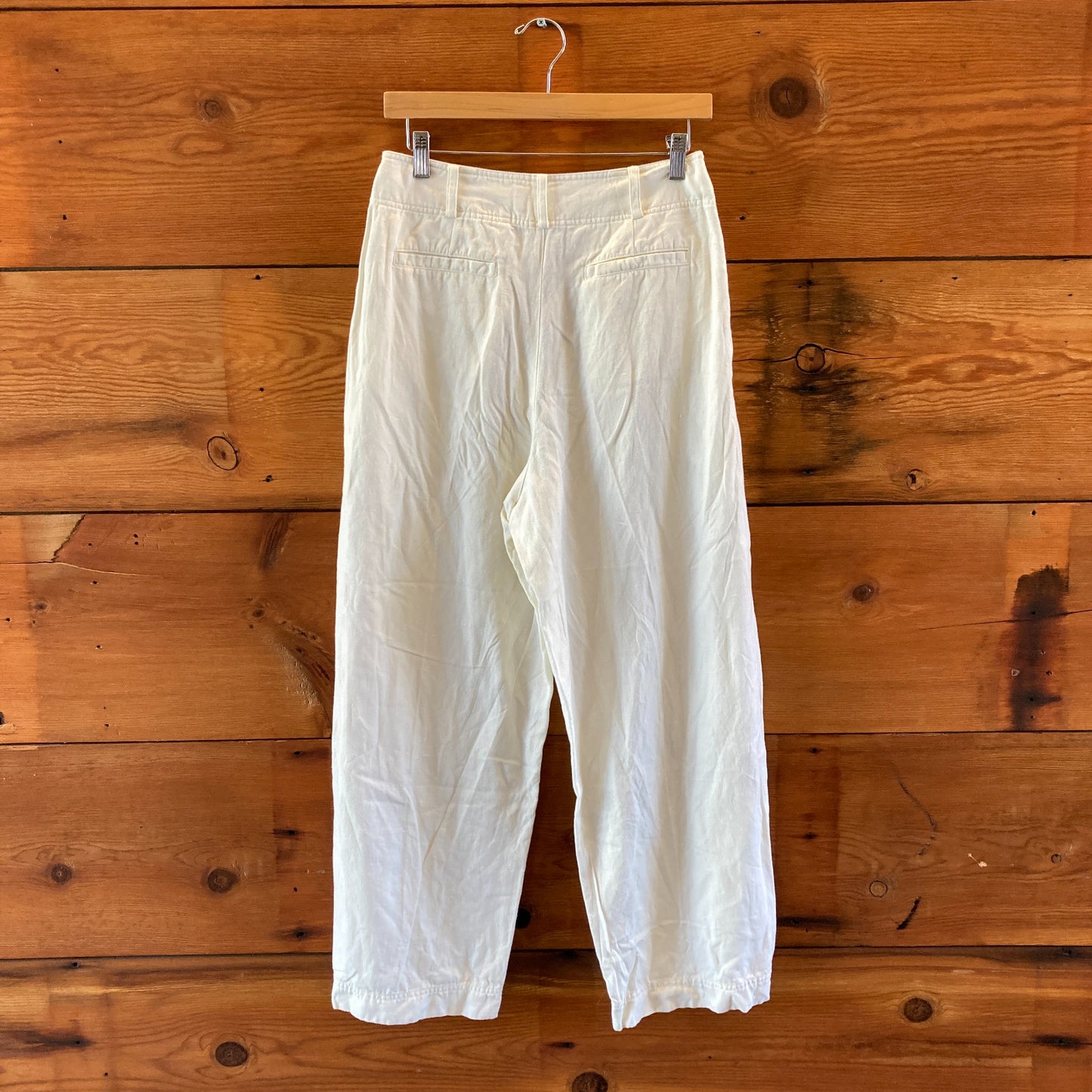 Apiece Apart $325 White Linen Organic Cotton Bari Pants - Size 8 - 1011SC