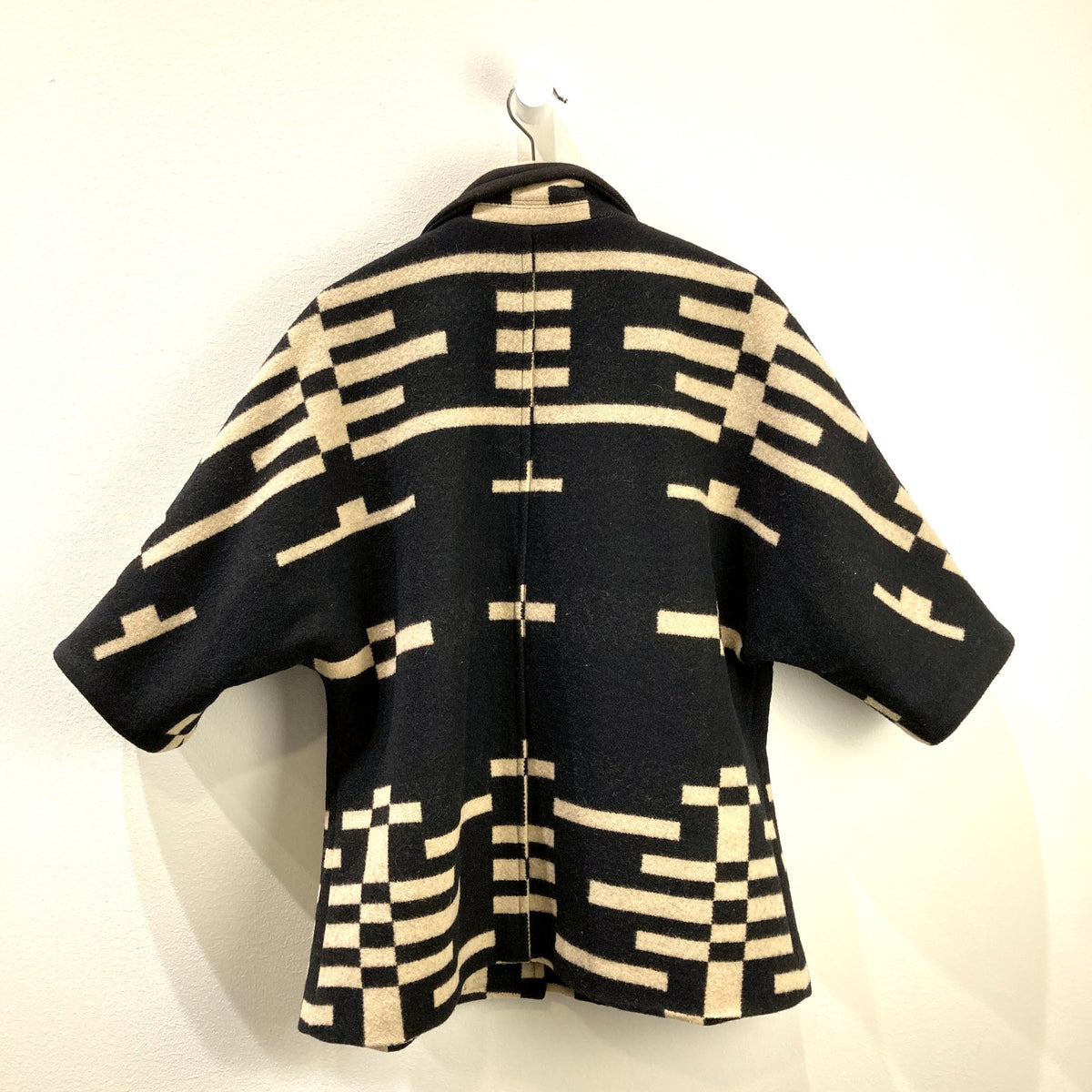 Pendleton Portland Collection Black & Tan Patterned Wool Coat - Size XL - 0316ND