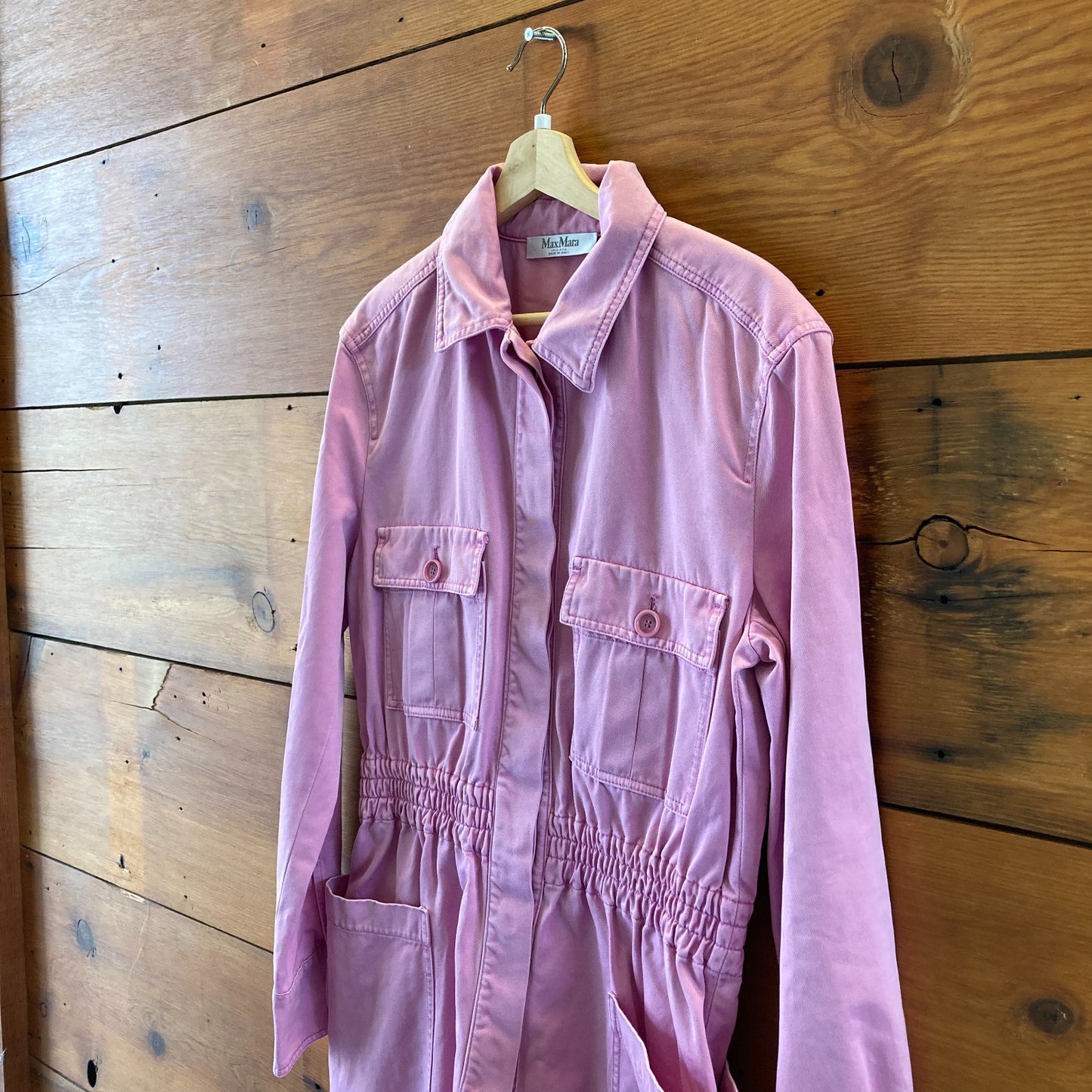 Max Mara Pink Visiera Cotton Drill Playsuit Romper - Size 14 1103ES