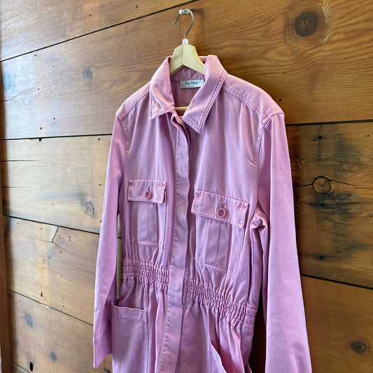 Max Mara Pink Visiera Cotton Drill Playsuit Romper - Size 14 1103ES