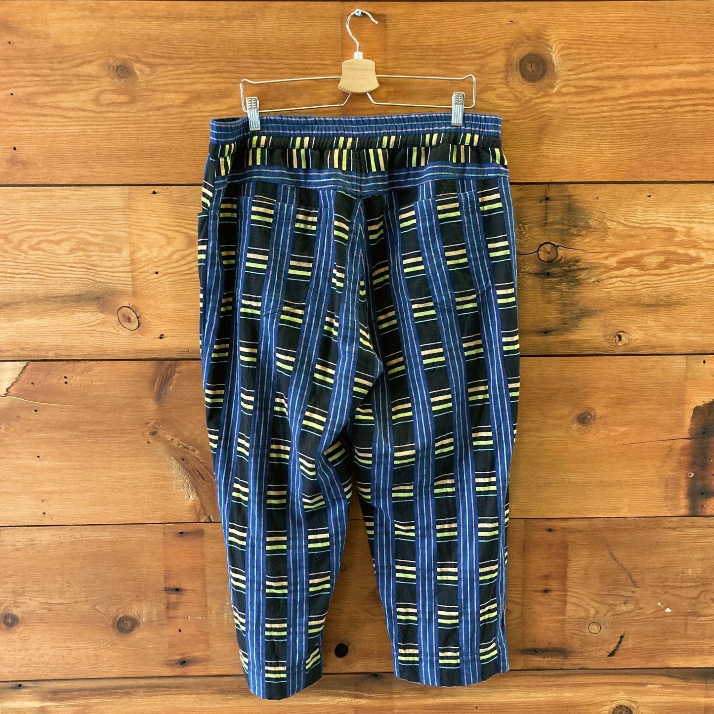 Ace & Jig Black Blue Plaid Woven Fabric Pants - Size XL - 1103ES