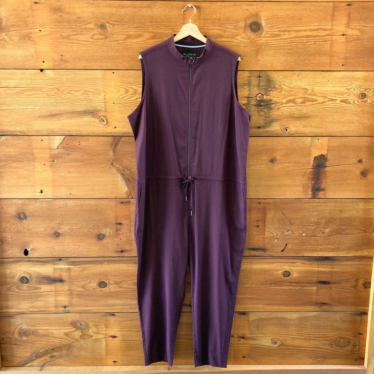 Wildfang Sleeveless Burgundy Drawstring Empower Jumpsuit - Size XXL - 0530JF